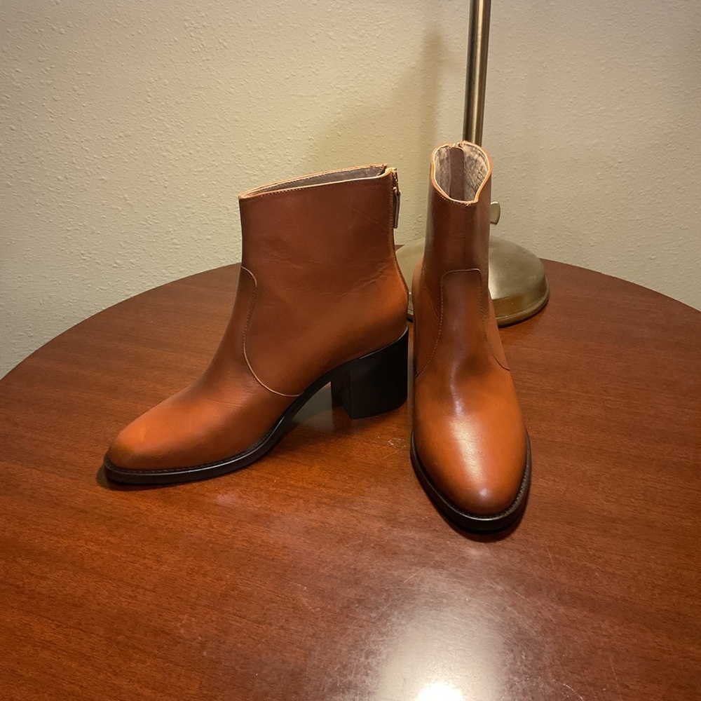 New Antonio da Faria Monica Leather Back Zip Ankle Boots Size 7.5 - Picture 3 of 8